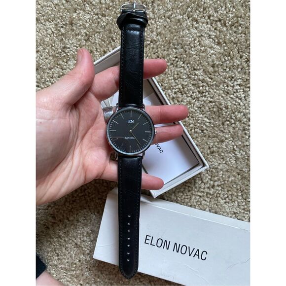 Elon Novac ALEXANDER IOB Black Wristwatch, MSRP $229 - Picture 13 of 14